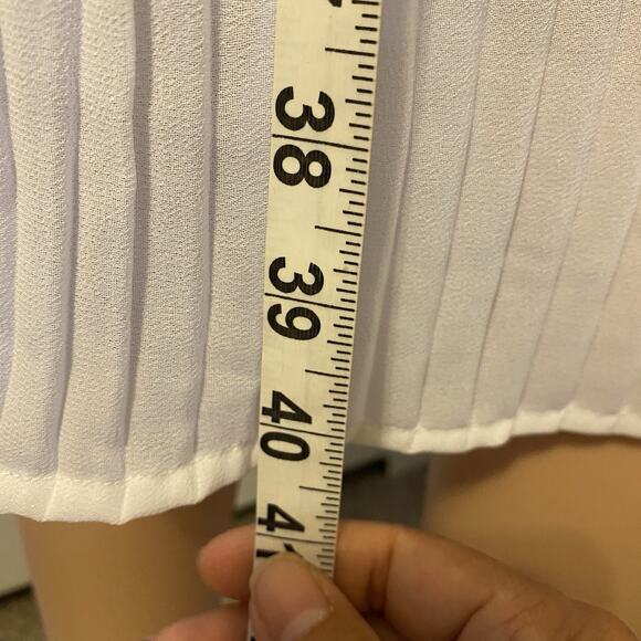 Y2K 2000s ASOS White PlissePleated Women6 Sweetheart Strap Sleeve Midi Anglecore - Picture 3 of 11